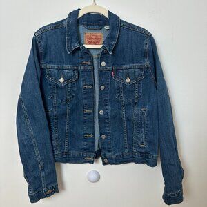 Levi Strauss Women's Dark Wash Denim Jean Jacket - Size XL
